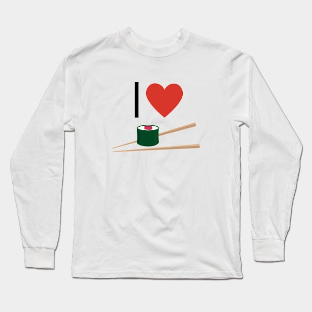 I love sushi Japanese design Long Sleeve T-Shirt by Estudio3e